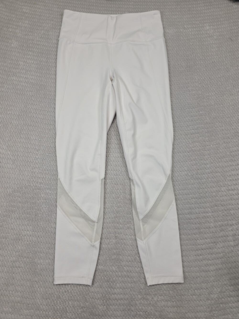 Athleta Leggings Womens Small White Eclipse 7/8 Tight Mesh
